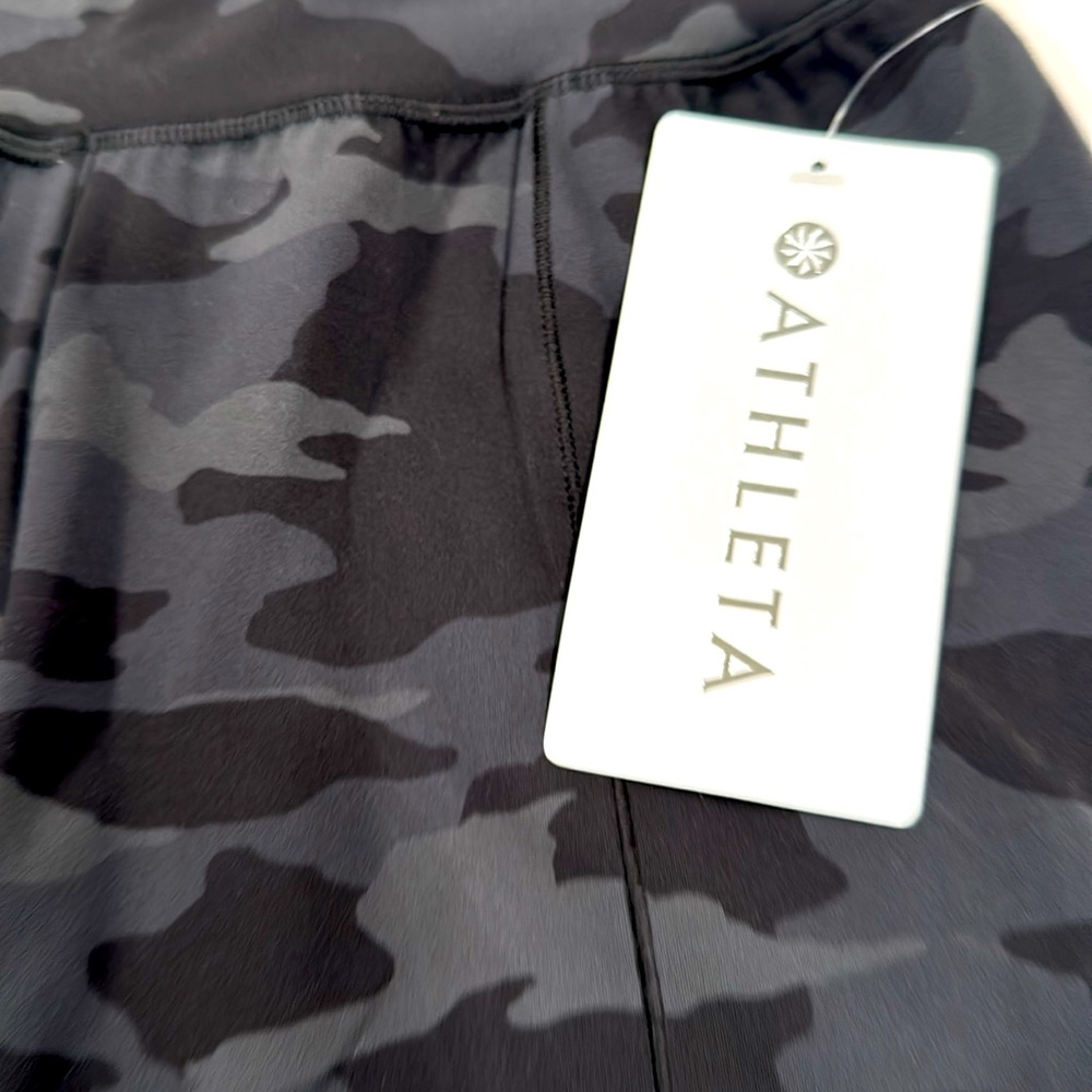 Athleta Salutation Camo Jogger Stretchy Pockets Black Gray NWT Size XS Petite - Picture 3 of 6